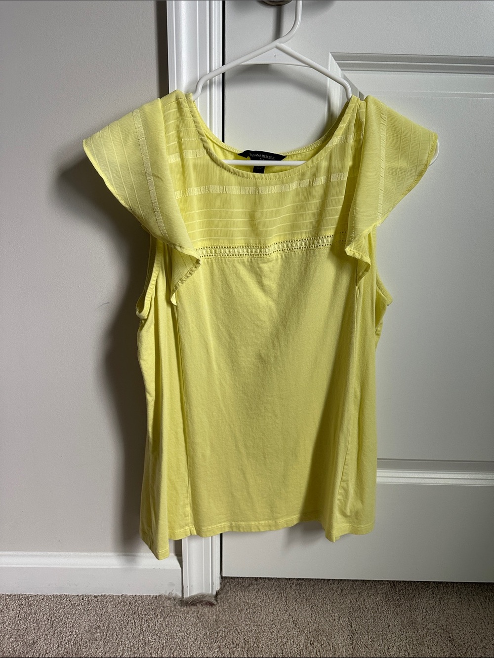 Banana Republic yellow Ruffled Flutter Sleeve Blouse